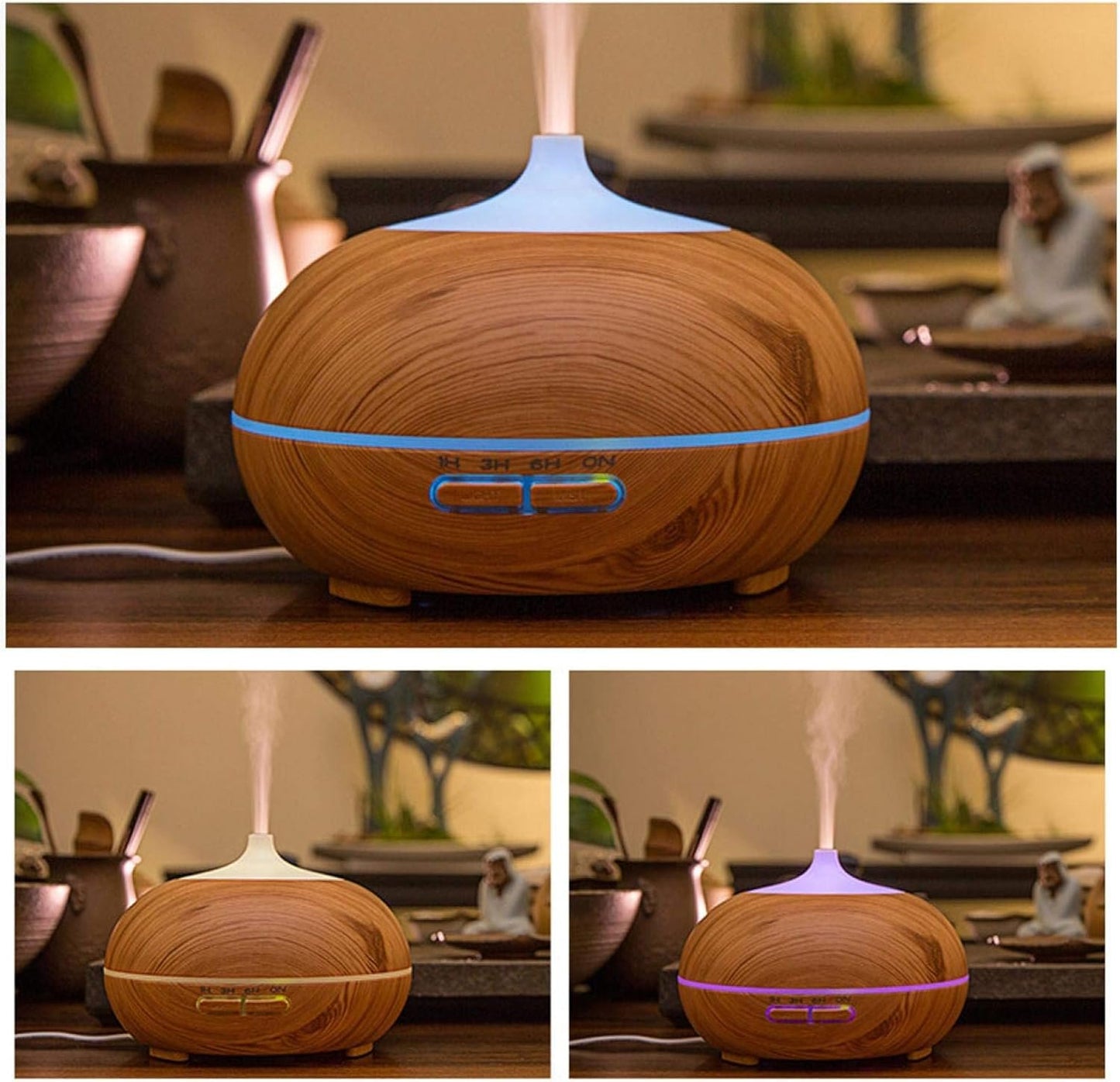 550Ml Aroma Diffuser Remote Control Air Humidifier Electric Ultrasonic 7 Colors Changing Air Purifier