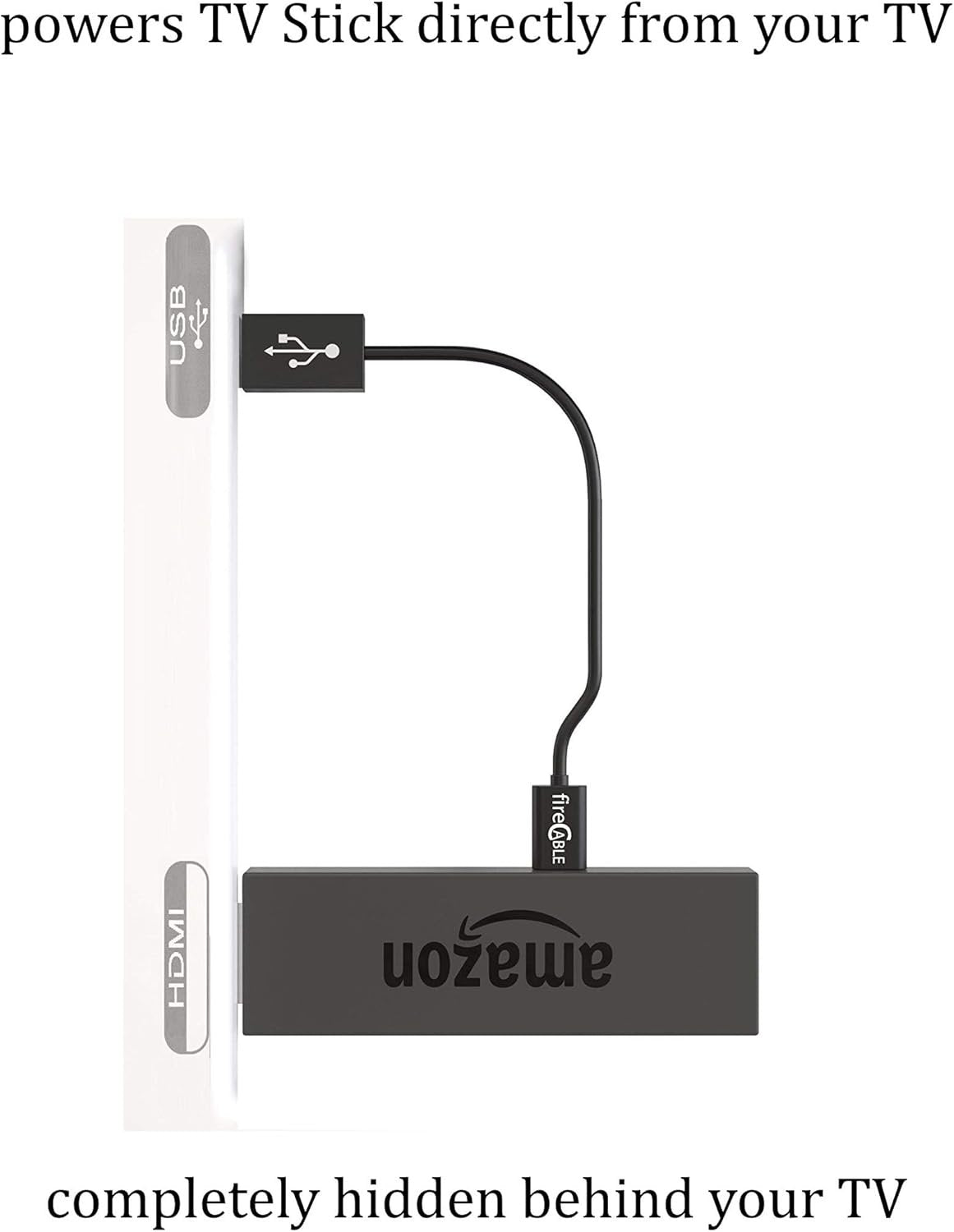 Wireless Streaming Media Device Charging Cable | Power Adapter Declutters TV Wires by Powering Streaming Sticks Directly from TV | Eliminating Messy Wires and AC Outlet