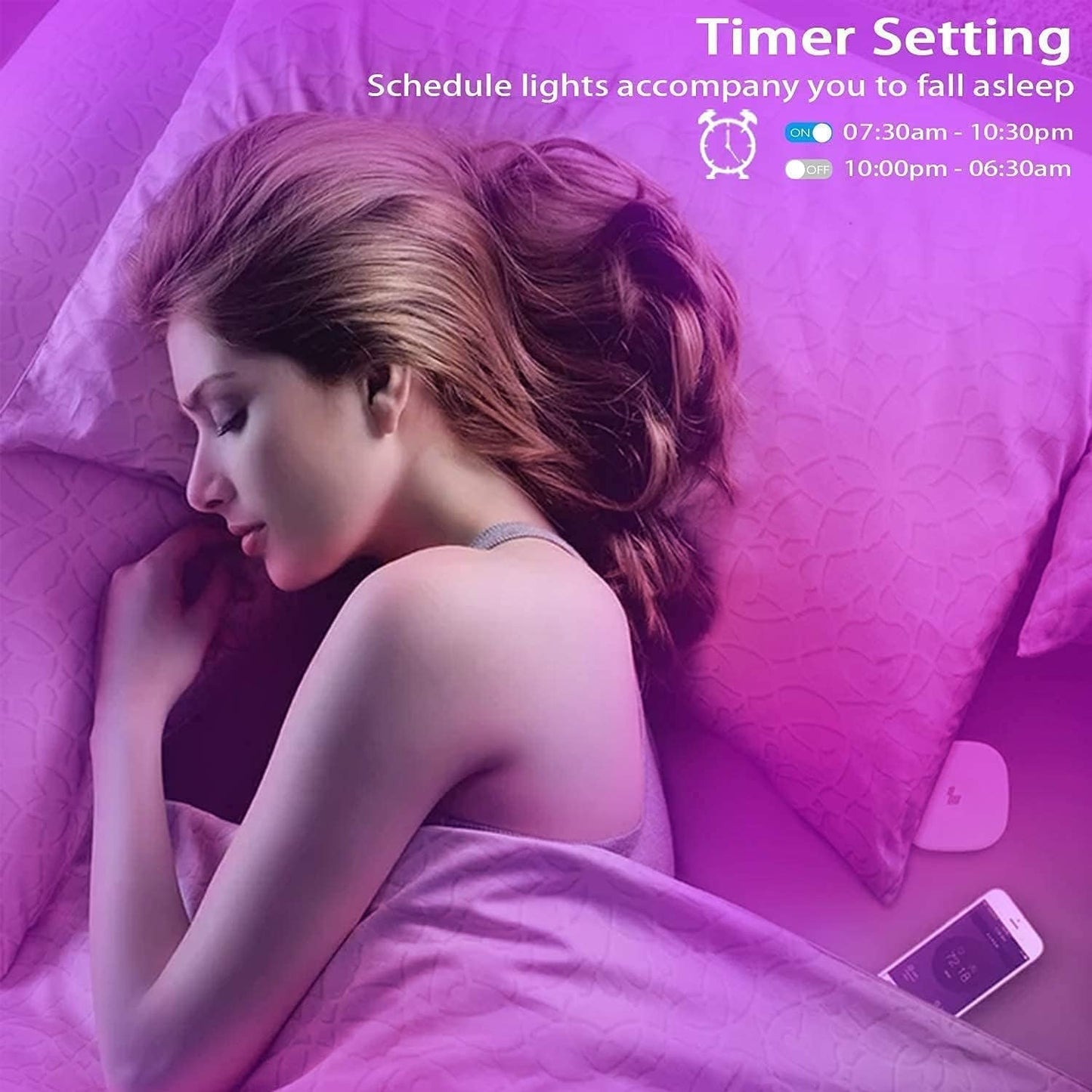 Cozylady WiFi LED Strip Lights 15m(2rolls of 7.5m), Smart RGB Light Strips Compatible with Alexa, Google Home, APP Control,Music Sync RGB Lights for Bedroom Children's Room Party Decor Gift