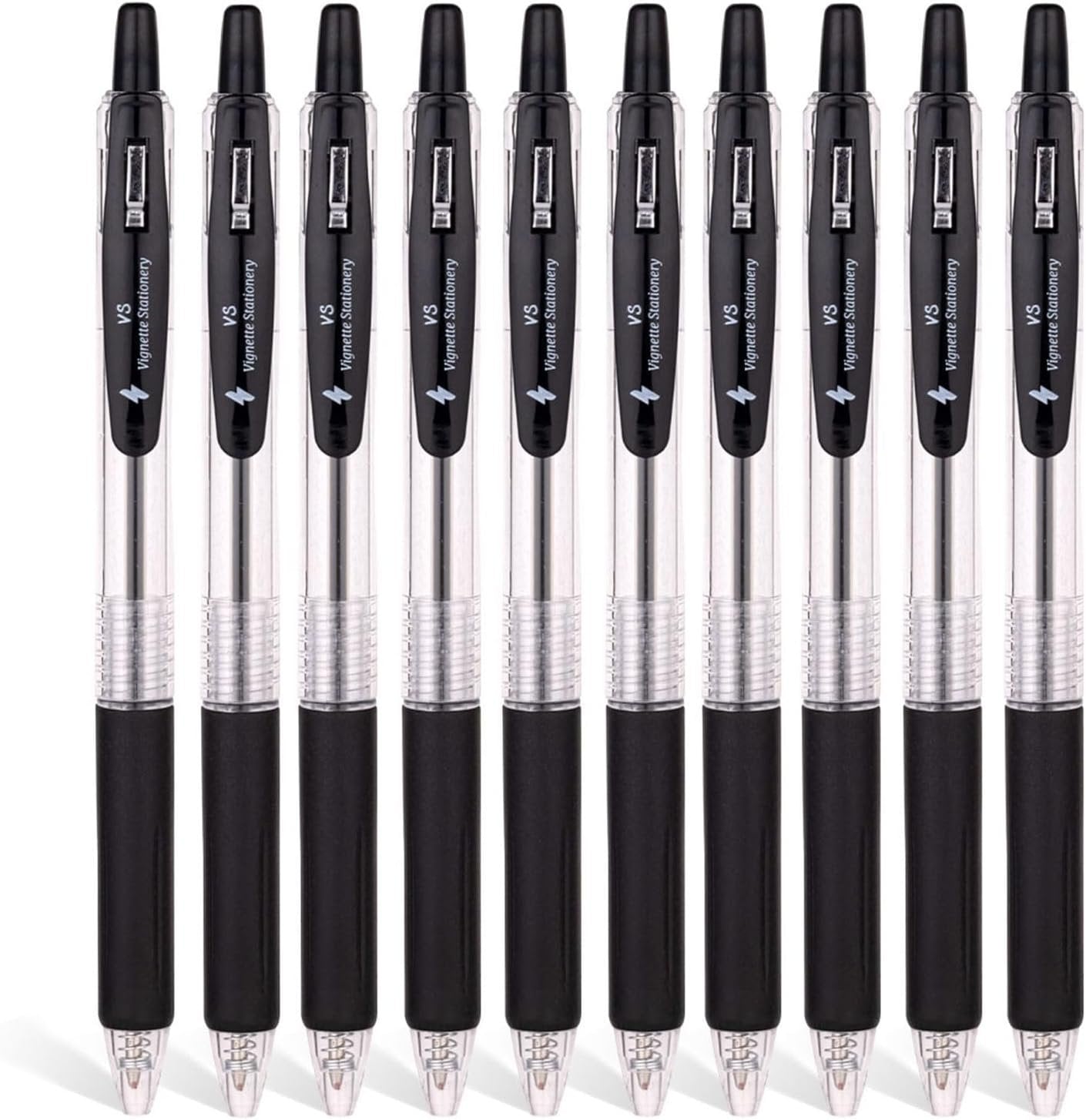 10x Retractable 1.0mm Ballpoint Pens Extra Smooth Quick Dry Ink Oil Base Waterproof Non Bleeding Back To School Office Student Art Sketching Writing Note Exam Pens Value Pack (10x Black)