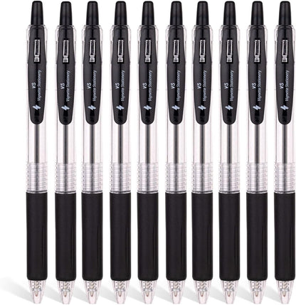 10x Retractable 1.0mm Ballpoint Pens Extra Smooth Quick Dry Ink Oil Base Waterproof Non Bleeding Back To School Office Student Art Sketching Writing Note Exam Pens Value Pack (10x Black)