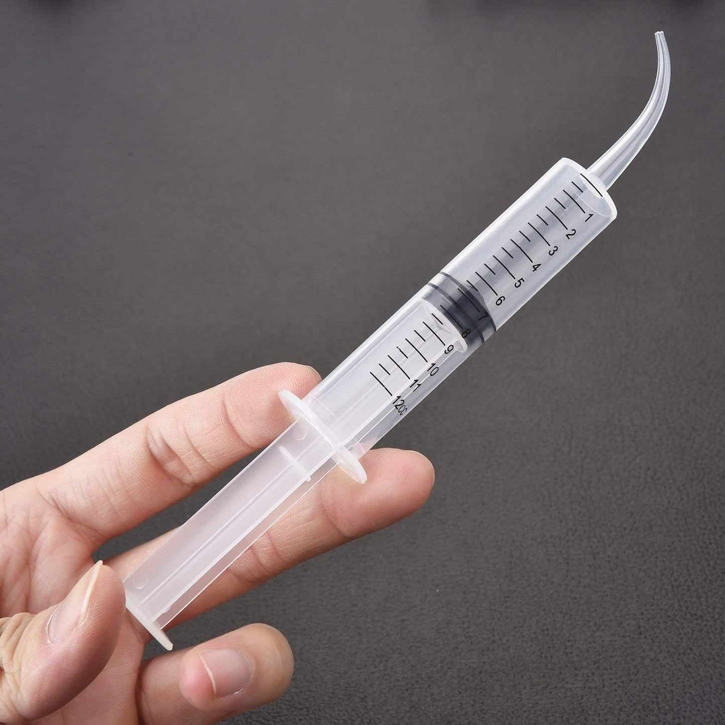 OLCANA 6 Pieces 12ml Plastic Syringe with Sterile Individual Wrap Disposable Curved Tip Syringes for Feeding Pets, Measuring Liquids, Oil Fluid Suction, Watering Industrial Experiments