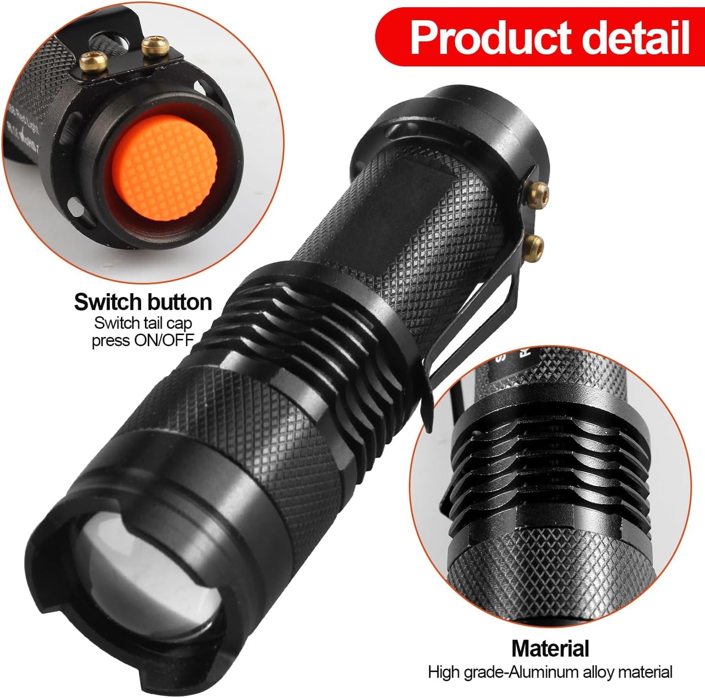 T Tersely 2-Pack Red LED Flashlight, Powerful Single Mode Light SK68 LED Torch Scalable Red Light Flashlight for Astronomy, Aviation, Night Observation