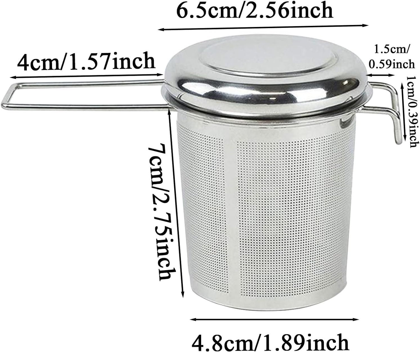 SHZONS Tea Infusers,Drinks Strainer with Handle - Lightweight Anti-Drip Tea Infuser with Lid for Home, Kitchen, Camping, Travel, Workplace