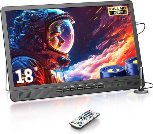 NORTHING 18" 1080P Full HD Portable TV, Portable Entertainment System with HDMI Port for Your Favorite Smart Streaming or Gaming Device | Sleeping Timer,