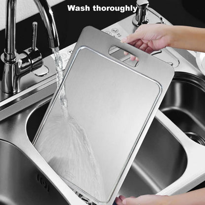 Chopping Board - Stainless Steel Cutting Board | Fruit Cutting Block | Double Sided Metal Chopping Plate | Non-Slip Slicer Pad | Fruit Cutting Block | Kitchen Baking Tool for