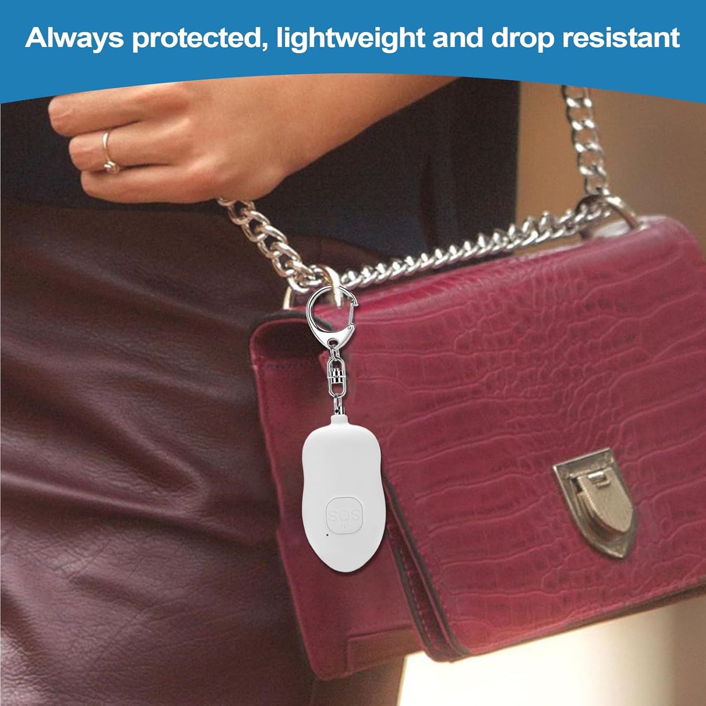Reusable Personal Alarm Device, 130db Rechargeable Security Siren, Led Light Sound, Non-Lethal Safety Tool, Portable Loud Alarm for Women Campus Travel