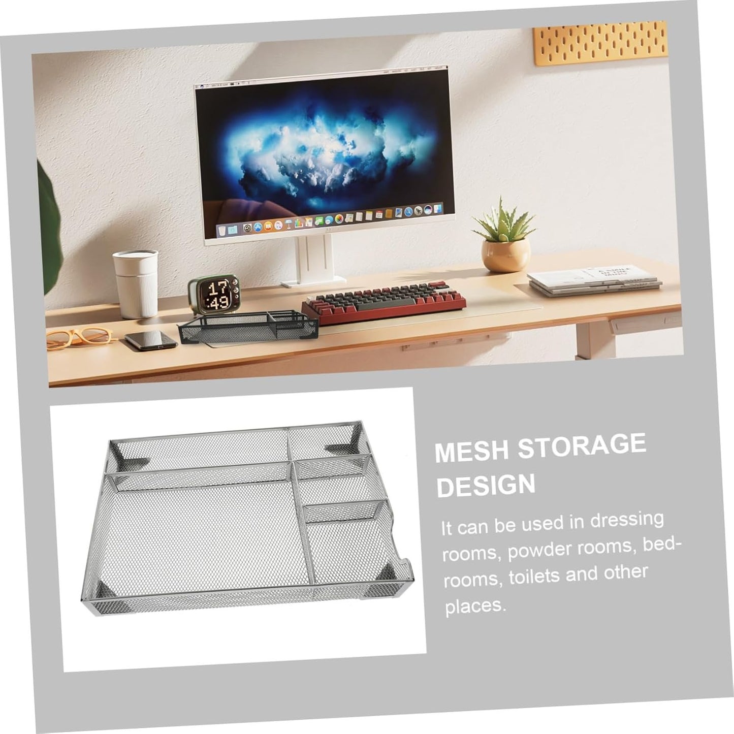 COHEALI Metal File Organizer for Office Capacity Mesh Magazine Holder Versatile Document Storage Basket for Folders Notebooks Mail for Home and Workspace Organization