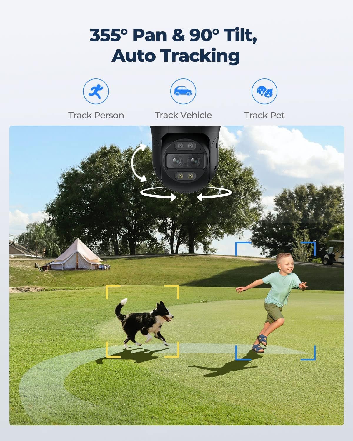 REOLINK 4K PTZ Security Camera System, IP PoE 360 Camera with Dual-Lens, Auto 6X Hybrid Zoomed Tracking, 355 Pan & 90 Tilt, Outdoor Surveillance, AI Detection, Trackmix PoE