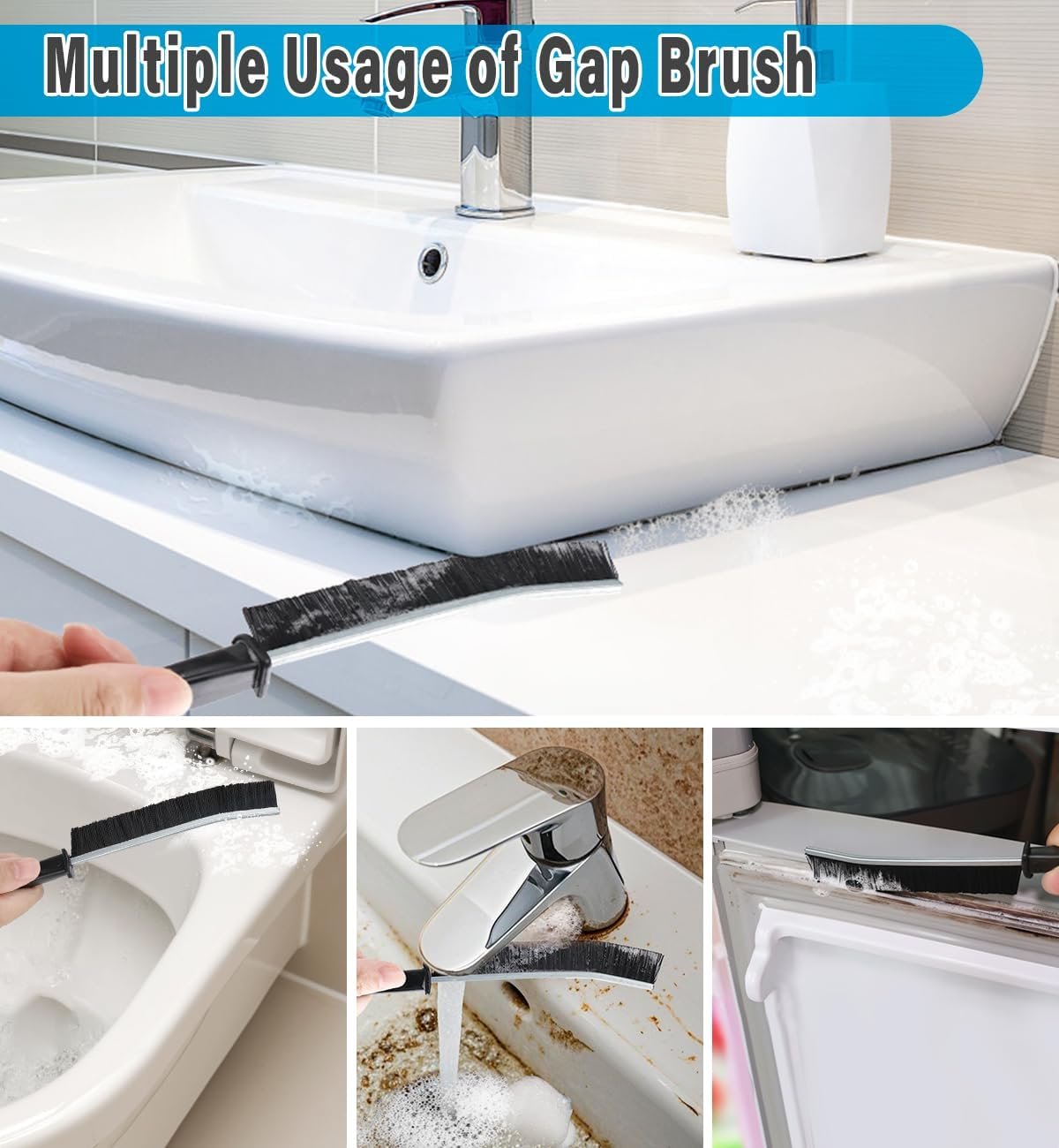 Wohohoho 10Pcs Cleaning Brushes Set, Hard Bristle Crevice Cleaning Brush, Multifunctional Gap Cleaning Brush, Small Corner & Windows Brush, Cleaning Supplies for Groove Window Tracks Bathroom Kitchen