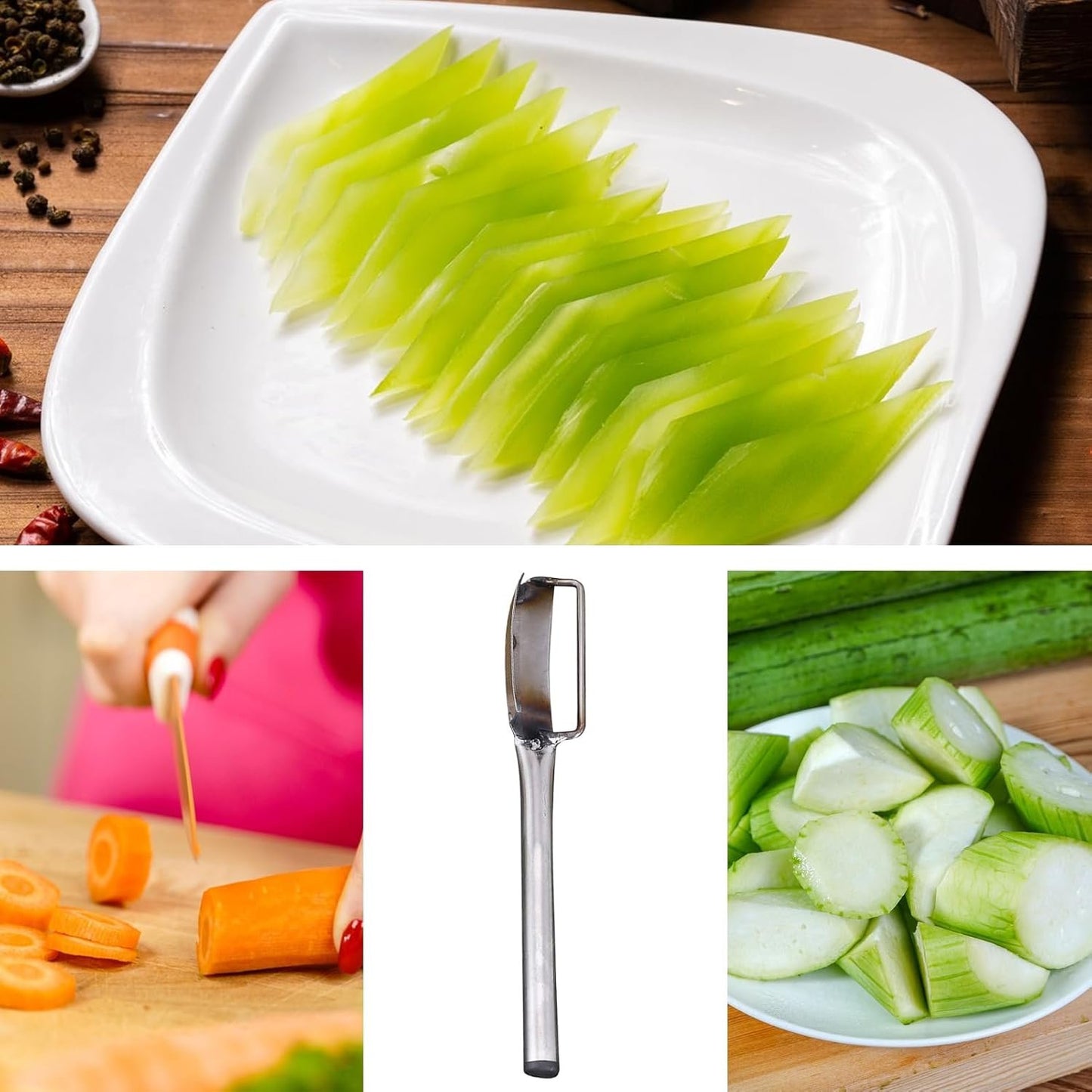 Vegetable Peeler - Manual Stainless Steel Peeler | Anti-Slip Grip Kitchen Gadget | Reusable Food Prep Tool, Blade Utensil, Compact Peeling Accessory Home Use