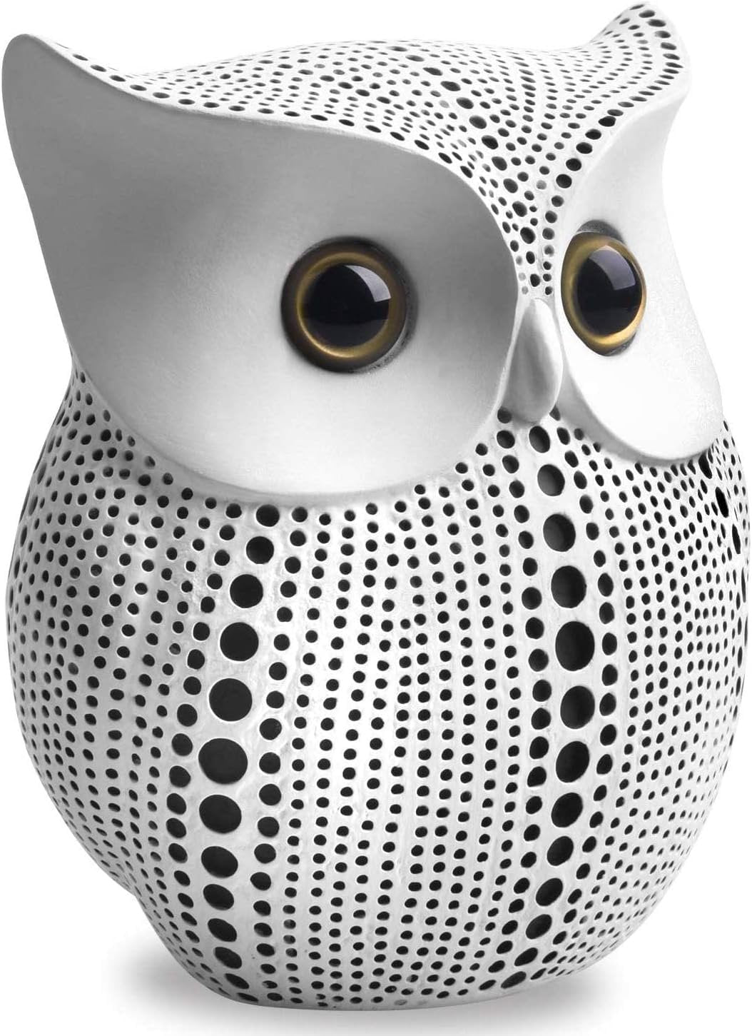 Owl Statue Home Decor (White) for Home Living Room Bedroom Bookshelf TV Stand Bedside Stand Office Decor