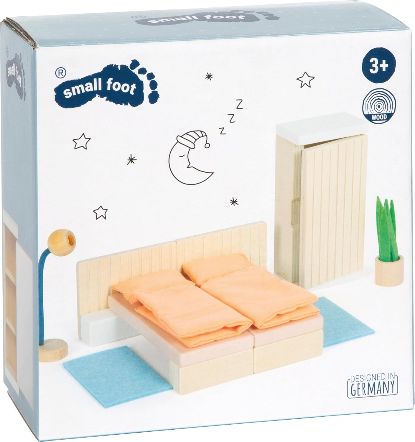 small foot Dollhouse Furniture Wooden Bedroom Dolls House Furniture Set for Kids 3 Years Old 12631