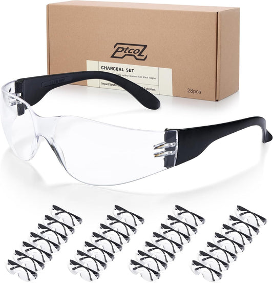PTCOL Safety Glasses Bulk Pack, Protective Goggles for Adults and Kids