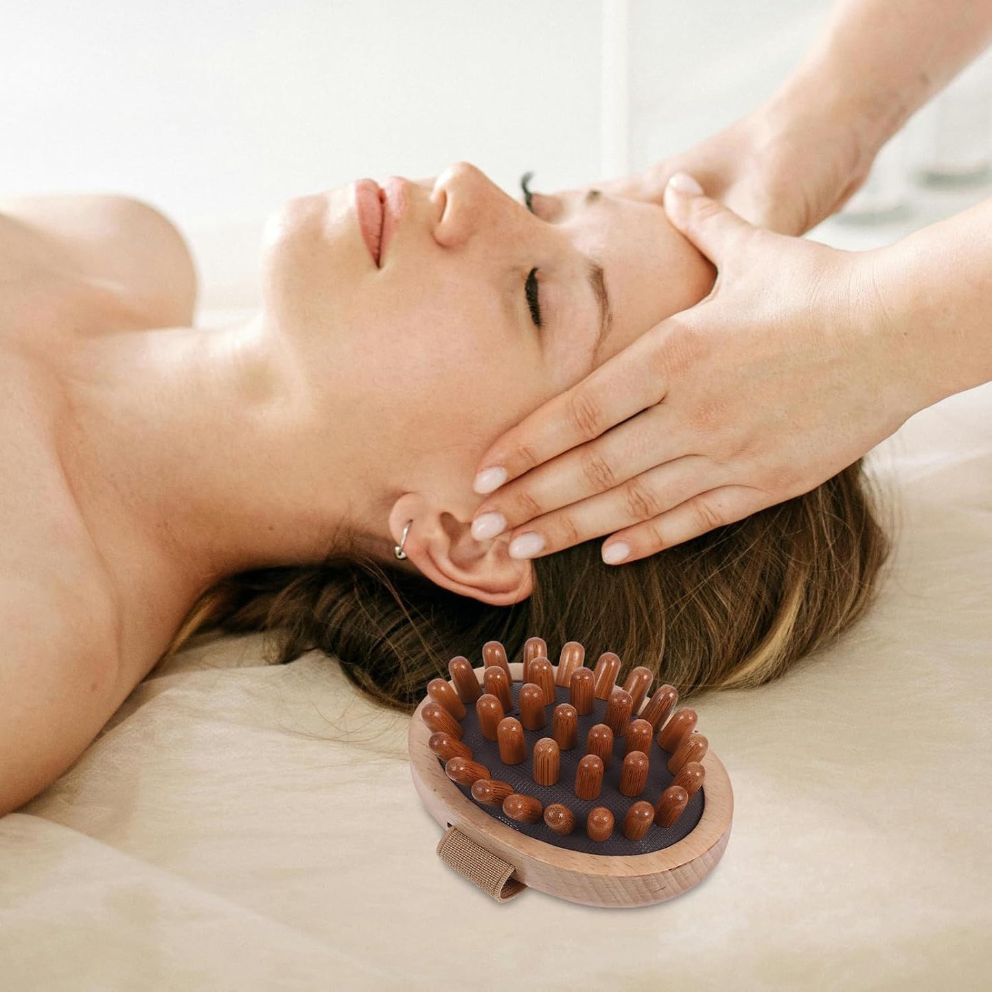 minkissy Wooden Massager Massager Comb Furry for Acupoint Manual Massage Tool Scalp Massager for Stress Relax