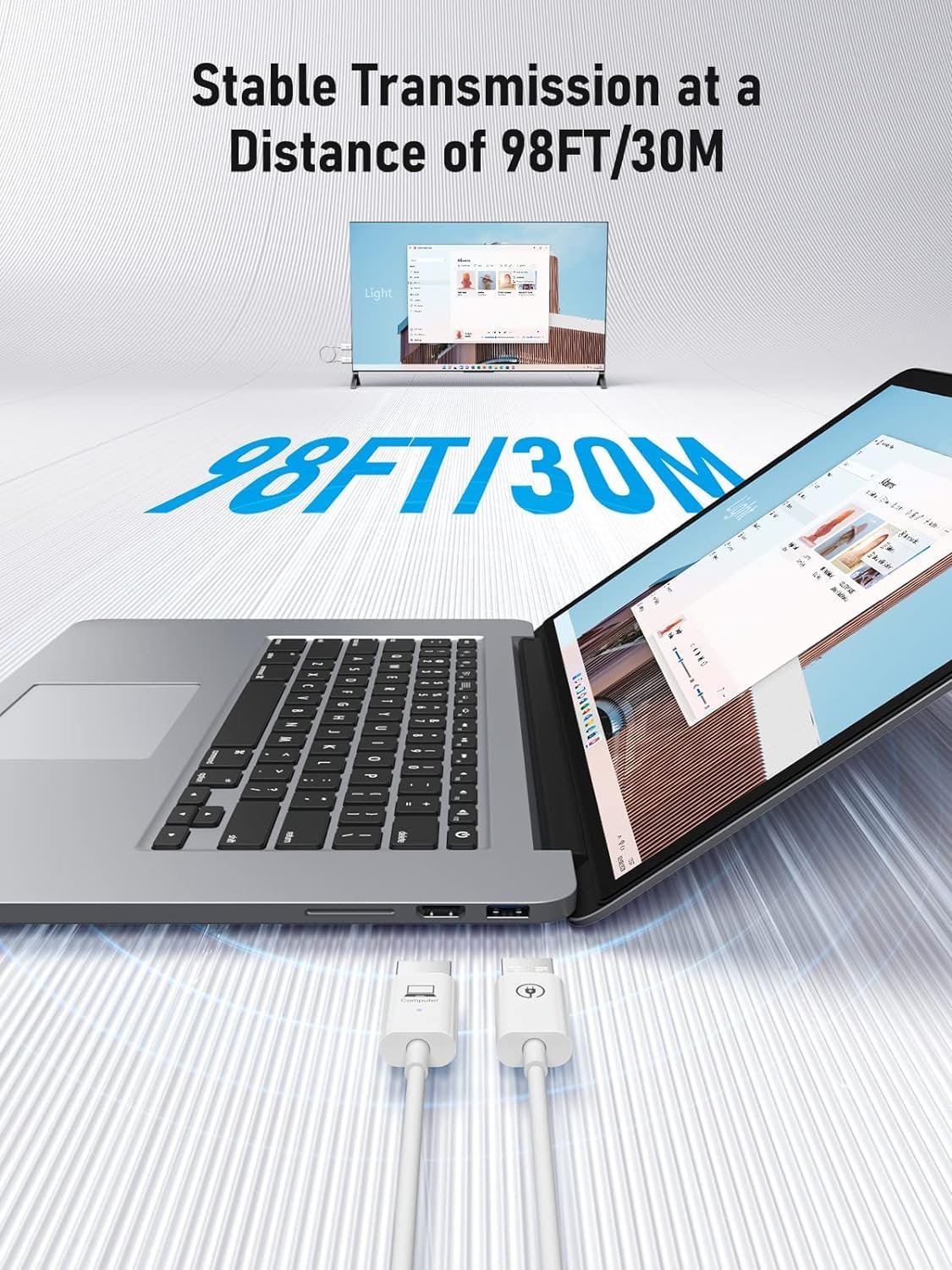 Lemorele Wireless HDMI Transmitter and Receiver, 1080P HDMI Video Transmitter and Receiver Kit for Home Theater, Office Meeting, Lecture, Education