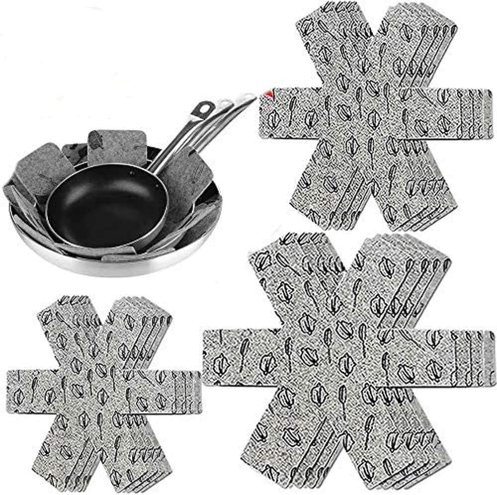 Pot or Pan Protectors,Pots and Pans Dividers,Pans Separator,Cookware Protector Set,Larger Thicker Pan Protector, 9Pcs 3 Different Sizes Separate and Protect Surfaces of Your Cookware for Home