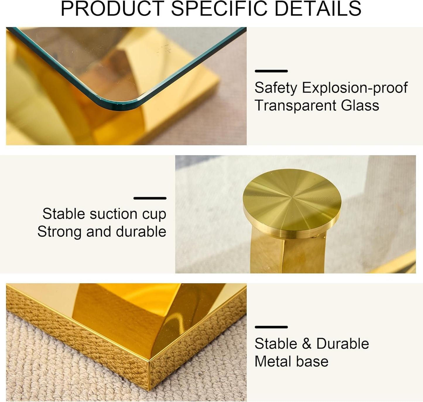 WEKEOT Modern Dining Table Rectangle Kitchen Table Tempered Glass Tabletop with Golden Leg Dinner Table for Dining Room, Office, Restaurant (160CM, Glass Tabletop and Golden Leg)