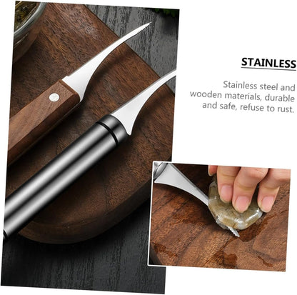 SOLUSTRE 2 Set Taglia Gamberetti Gadget da Cucina Dispositivo di Rimozione Utensile Strumento da Cucina Attrezzo Apri Gamberetti Lama di Gamberi Acciaio Inossidabile 2 Pezzi*2