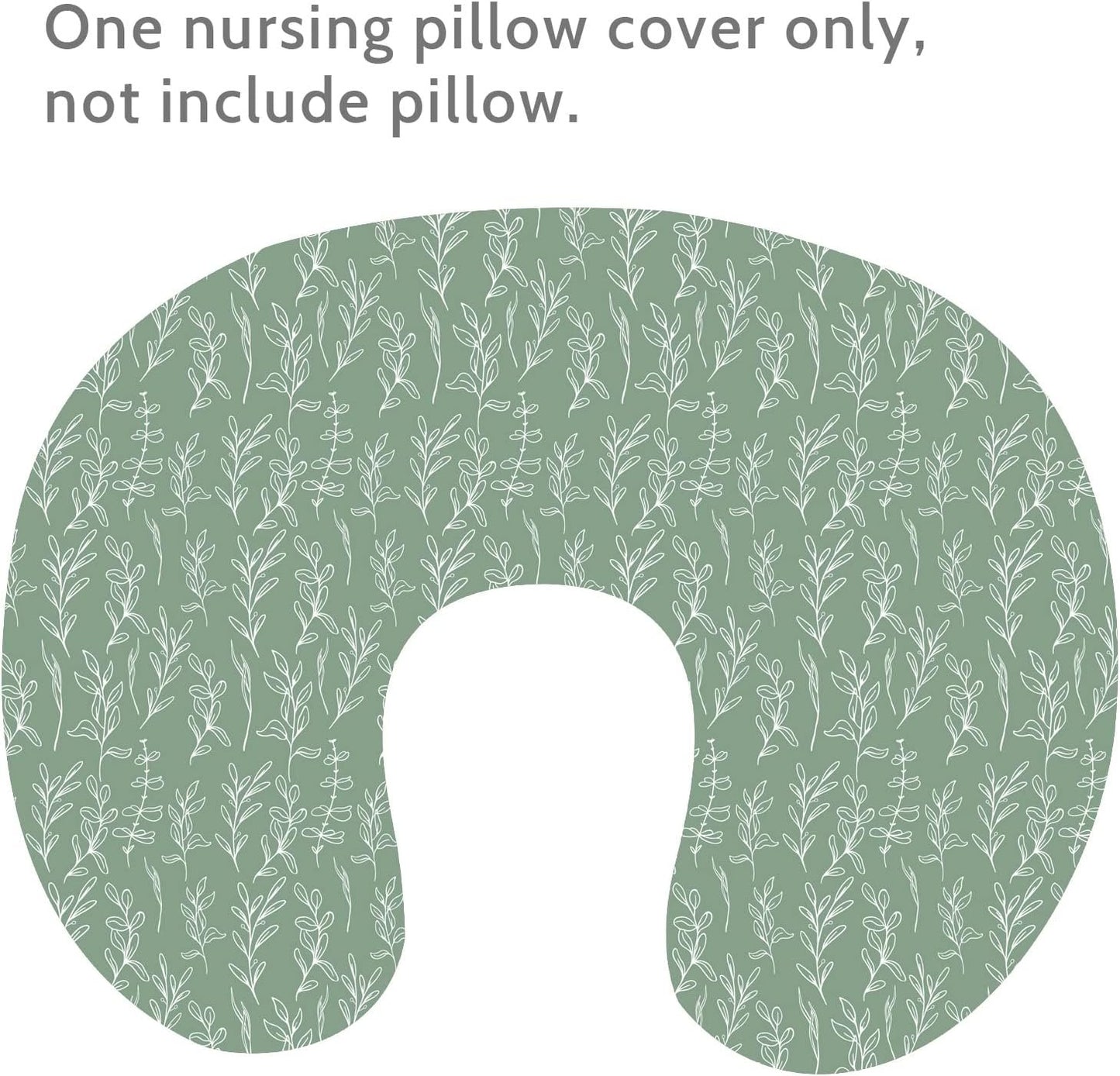 HNHUAMING Green Sage Nursing Pillow Cover, Breastfeeding Pillow Slipcover for Baby Girls/Boys, Soft Snug Fits On Newborn Feeding Pillow Case