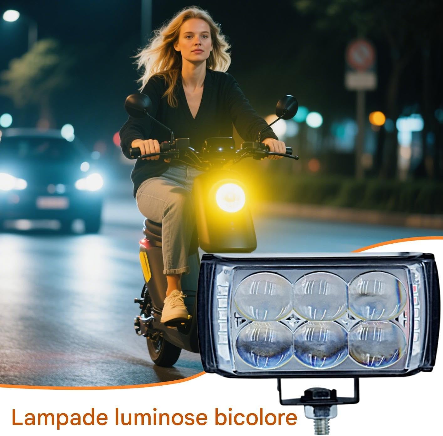 shjxi Motorcycle Driving Lights, LED Spotlight Beam, High Powered 2000 Lumen Output, Waterproof Shock Resistant Housing, Night Riding Visibility for Touring Safety
