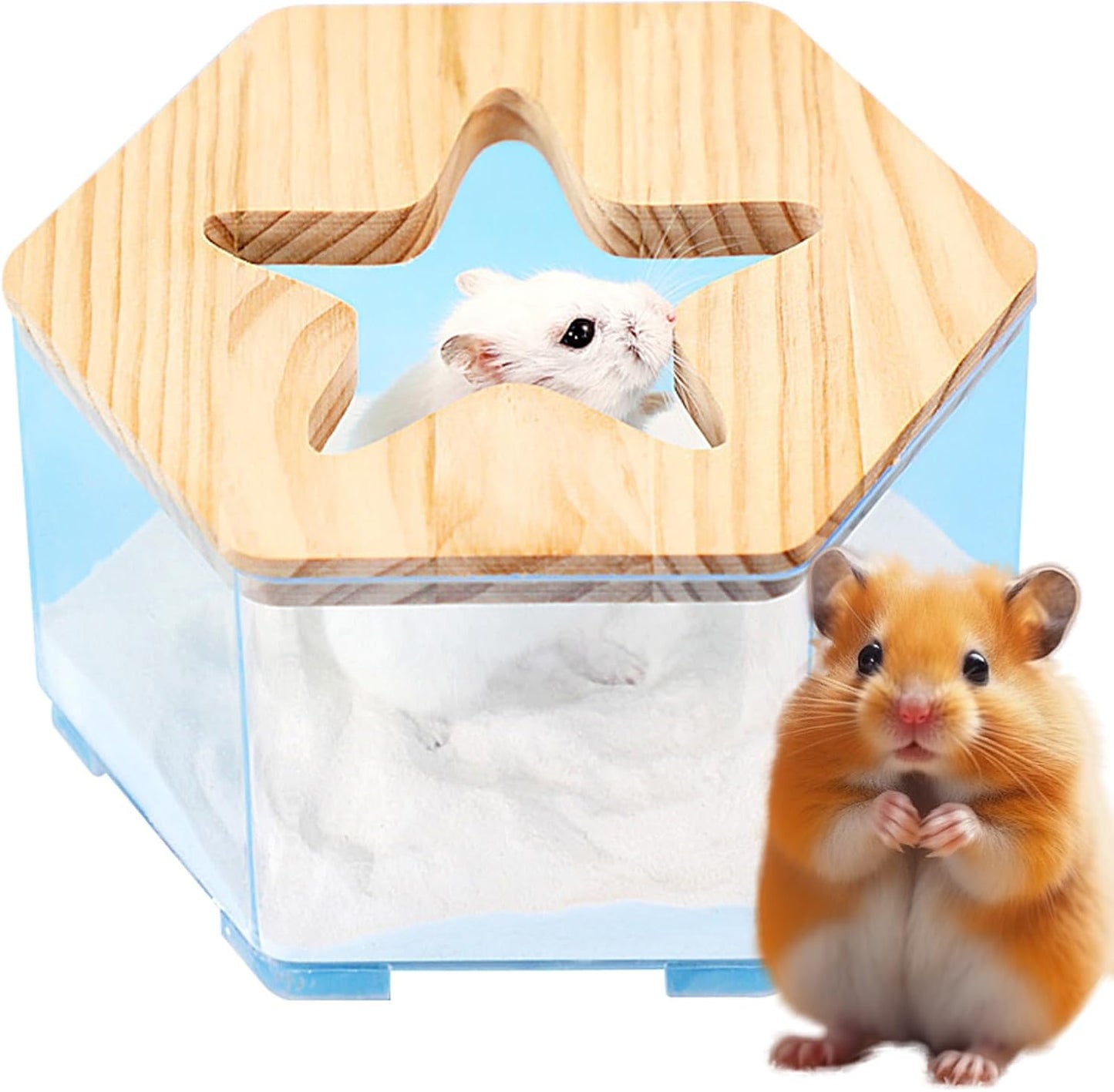 Hamster Sand Bath Container, Transparent Hamster Toilet, 6.69x3.54in Multifunctional Gerbil Accessories, Easy Clean Design, Reusable Pet Supplies for Daily Use, Road Trips