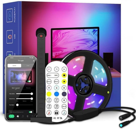 Generico Smart LED TV Backlight Strip with Real Time Screen Sync, Smart LED Backlight with Camera, Game Music Sync Color Changing, USB Powered Lights for Bedroom,Gaming,Home Theater