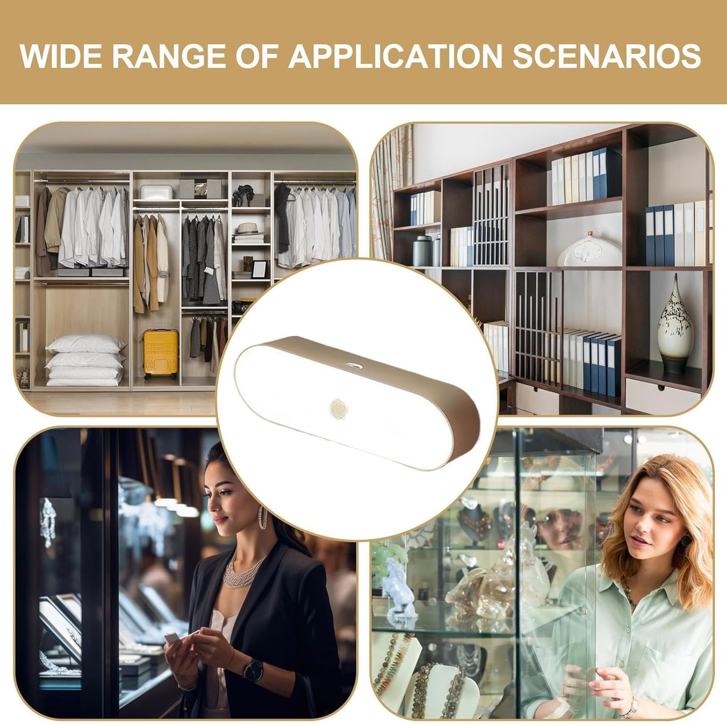 Sensor Lights Indoor, Magnetic Motion Lamps, Smart Portable Nightlight, Ricaricabile LED Light, Ideale per Home Decor, Staircase, Bedroom, Kitchen, Hallway, Room Lighting