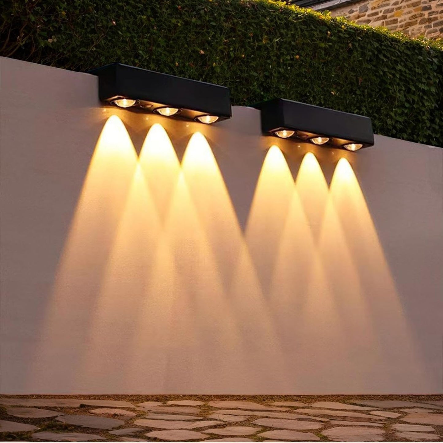 Waterproof Led Lamp, Solar Fence Lights, 4.72x3.35x1.57 Inches Decorative Automatic Smart Fence Lighting, for Patio, Deck, Backyard, Front Yard, Porch. Steps and Garage