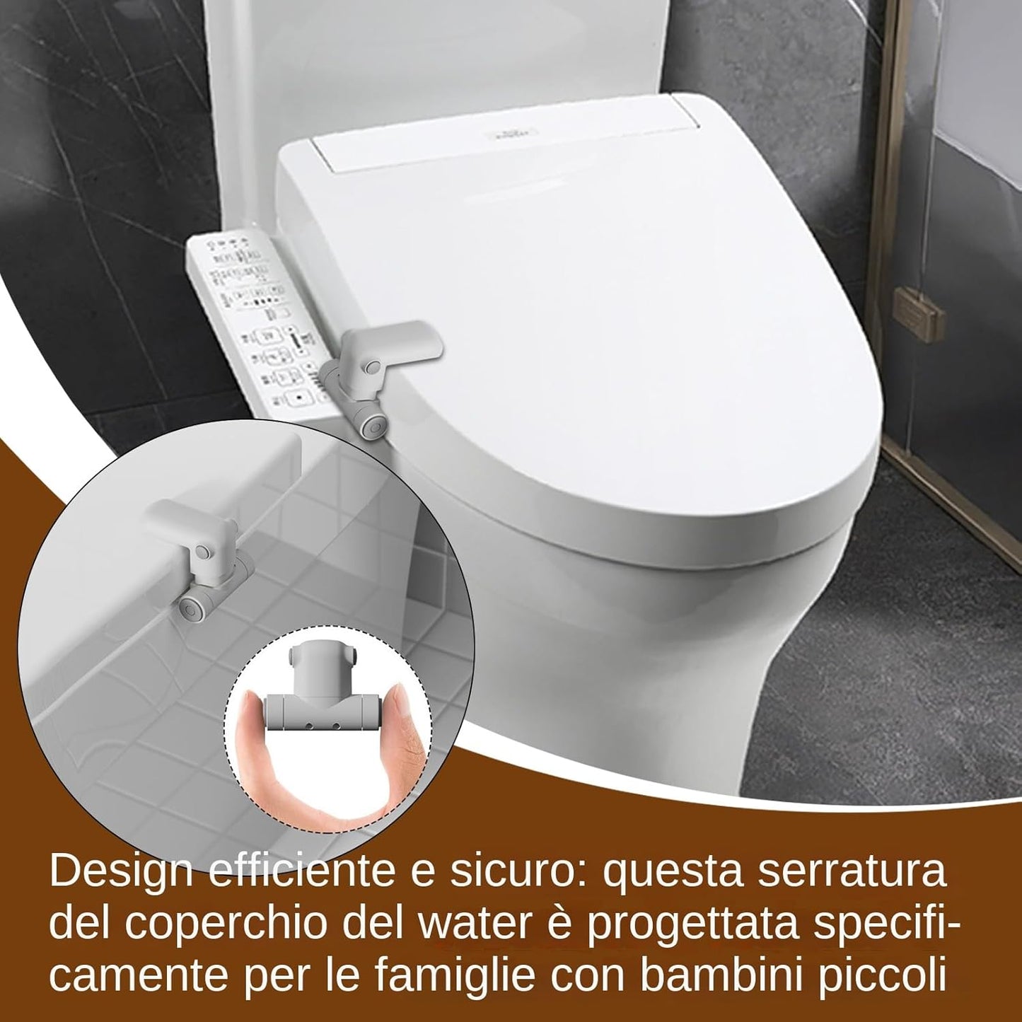 Baby Proof Toilet Seat Lock, Child Safety Toilet Lid Lock with Strong Latch, Universals Fit Toilets Locks, Perfect for Toddler, Kids, Infanted, Easy Adult Access, No Tools Required, 8.4x6.7x8.7cm Abs