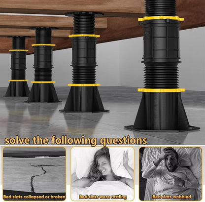 2 Pcs Adjustable Height Bed Support Legs 8.5-13 inch, Replacement Support Legs for Bed Frame/Center Slat,Bed Support Reinforcement Parts