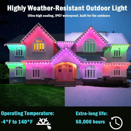 TONGLIN Permanent String Lights Outdoor, 30 Meter Smart RGB Outdoor Lights with 60 LEDs, IP67 Waterproof, House Roof Outdoor Lighting for Party, Daily, Mother's Day Decor