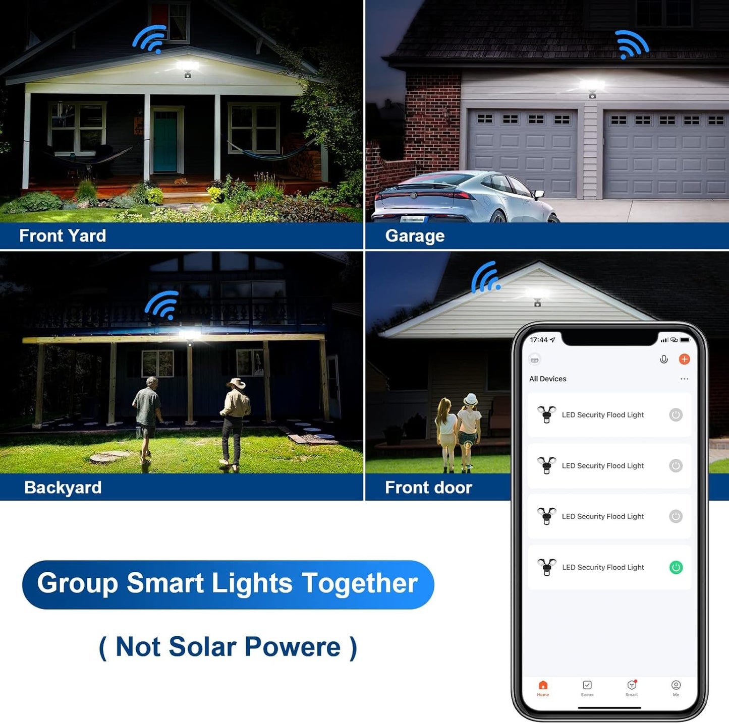 EMANER Smart Security Light Motion Sensor, Compatible with Alexa/Google Home, Warm White to Daylight White Brightness Adjust, App Controlled WiFi Flood Light (Black, 1-Pack)