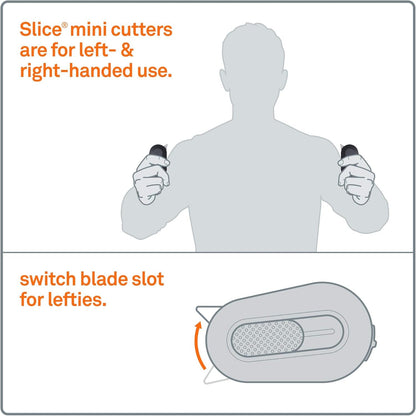 Slice 10514 Mini Cutter, Ceramic Safety Blade, Pocket Sized, Auto-Retractable, Stays Sharp up to 10X Longer, Grey