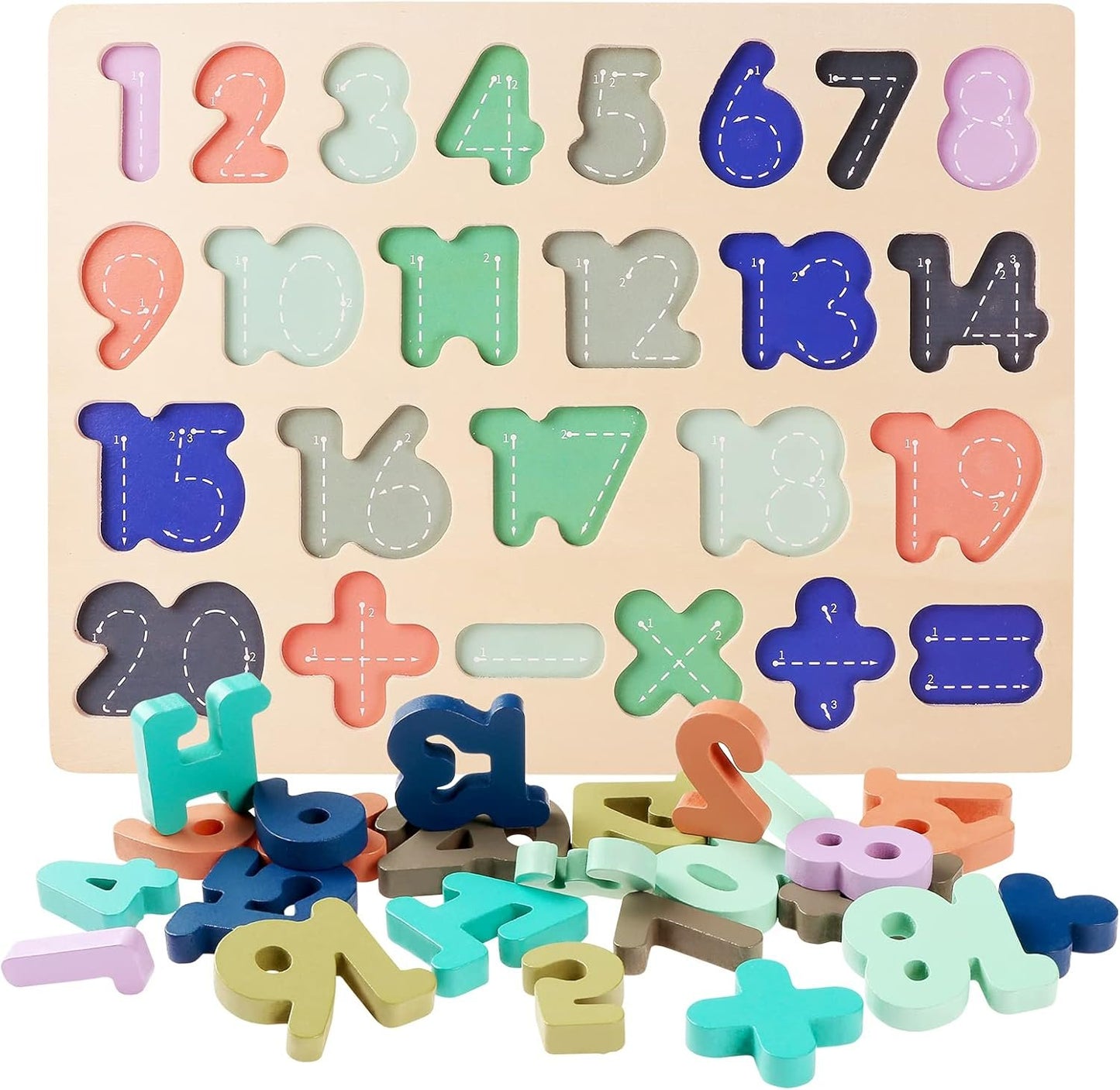 Wooden Puzzles for Kids 3-5, Wood Alphabet ABC Number and Shape Puzzles Toddlers Preschool Early Learning Puzzle Board Toys for Boys Girls Ages 3 4 5 6 Year Old (Set of 3)