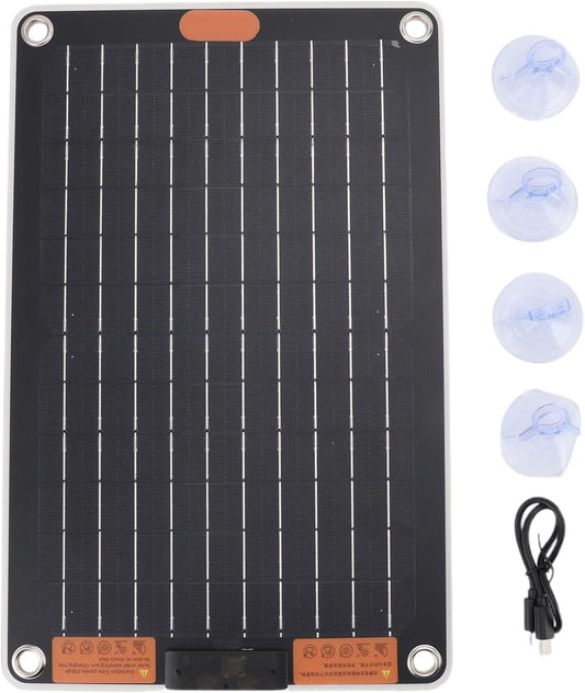 Solar Panel Charger - Waterproof Battery Backup Charger, 5V/2A Solar Charger Station - Fast Charging Electricity Power, Waterproof Multi-Device Charging Supply for Outdoor Adventures