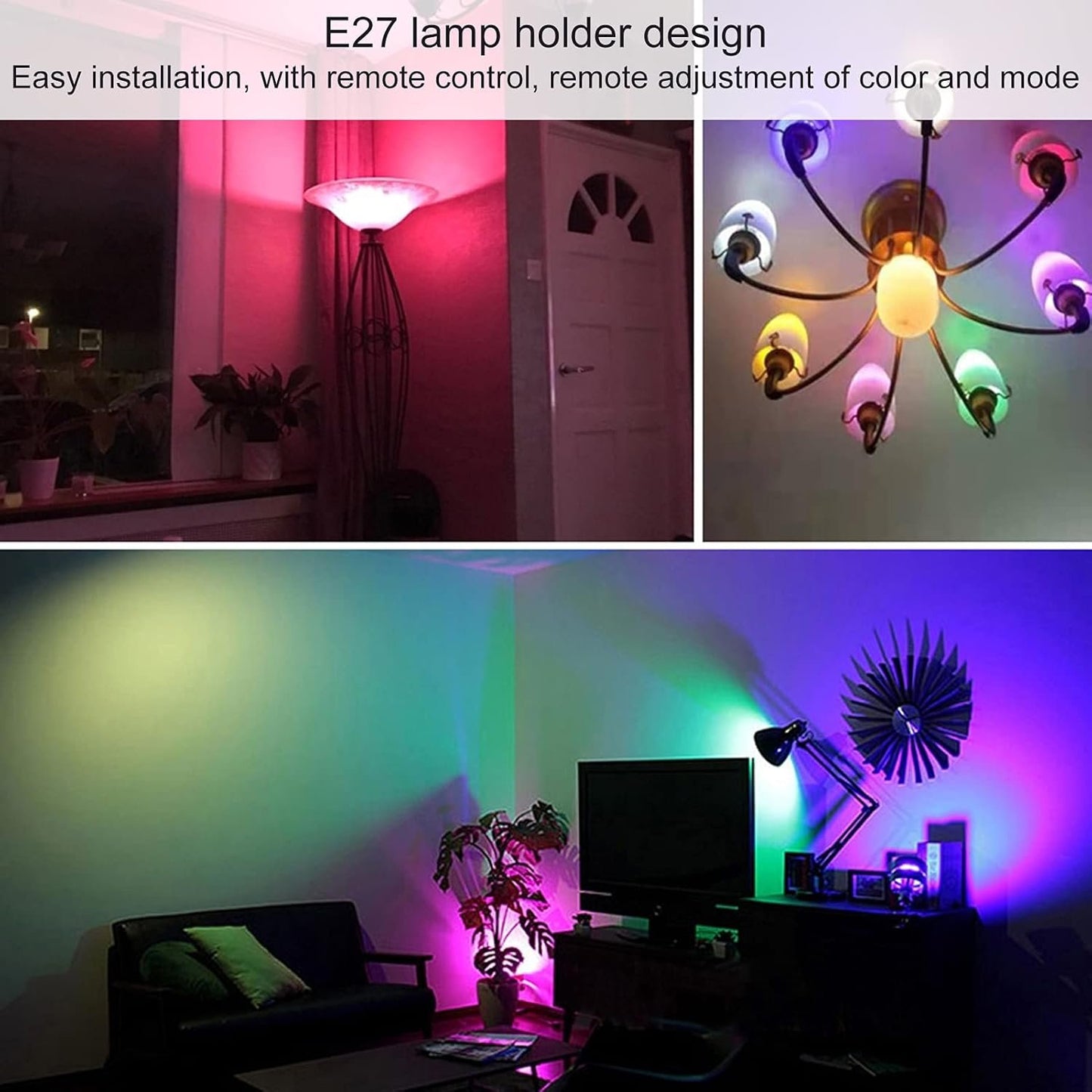 RGB Light Bulb LED Colour Changing Light Bulb 3W E27 Remote Control Smart Bulb LED Light Bulbs Mood Lighting for Home Decor