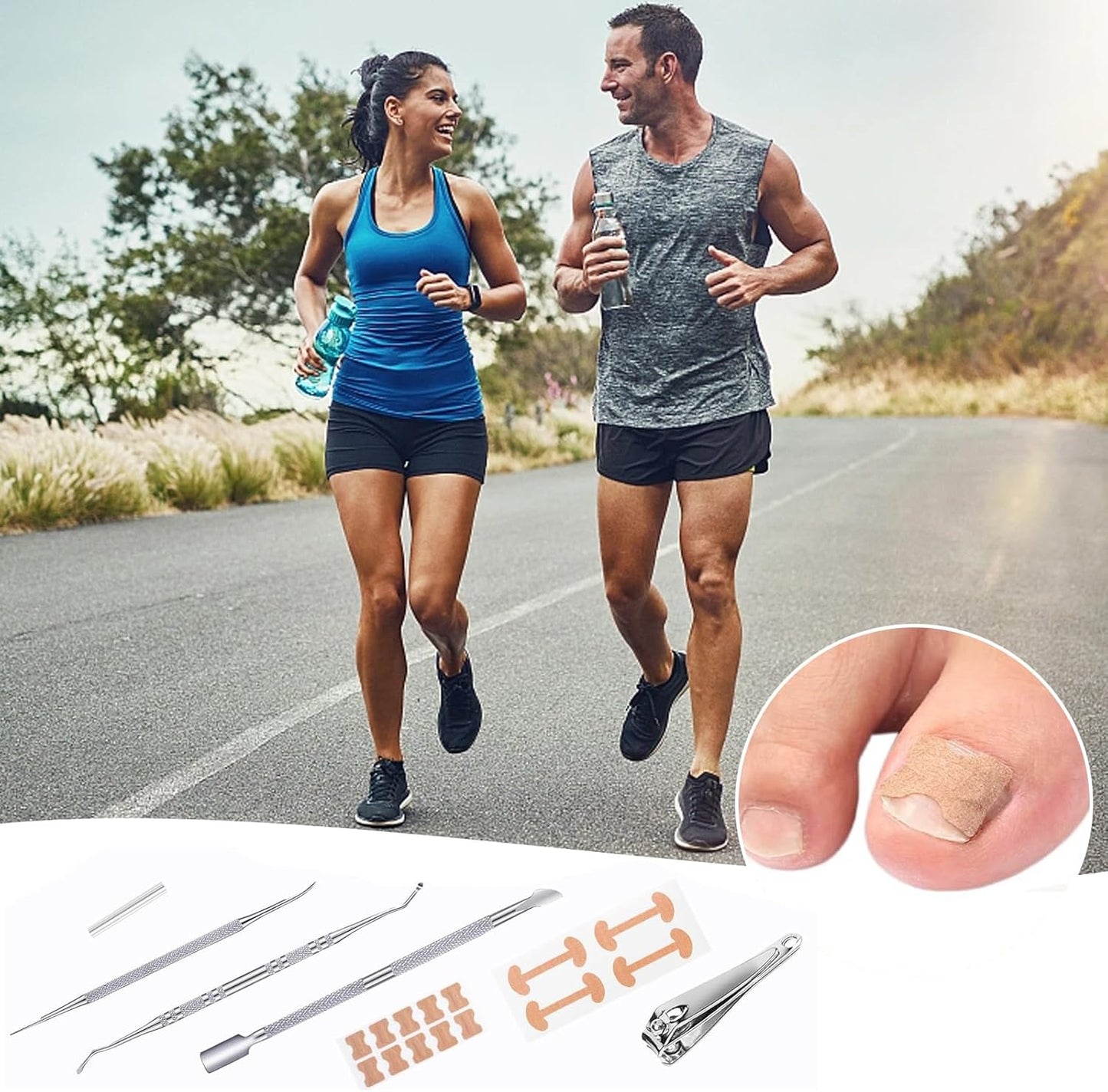 Oiieco 114 PCS Ingrown Toenail Treatment Kit with Corrector Strips,Nail Clippers & Tools,Professional Pain Relief for Ingrowing Toenails