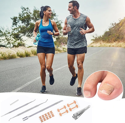 Oiieco 114 PCS Ingrown Toenail Treatment Kit with Corrector Strips,Nail Clippers & Tools,Professional Pain Relief for Ingrowing Toenails