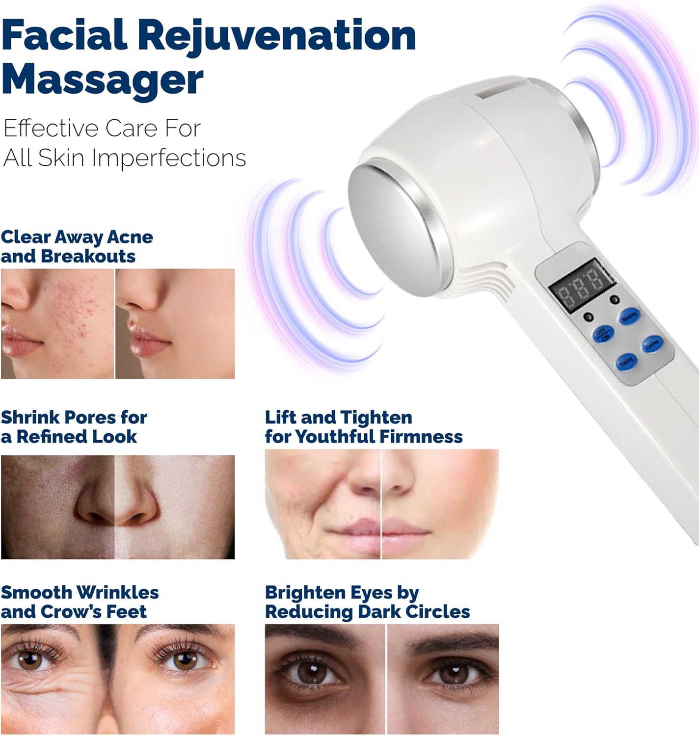 Hot and Cold Facial Massager - Cooling & Warming Vibration Beauty Tool - Spa Skincare Massage Equipment