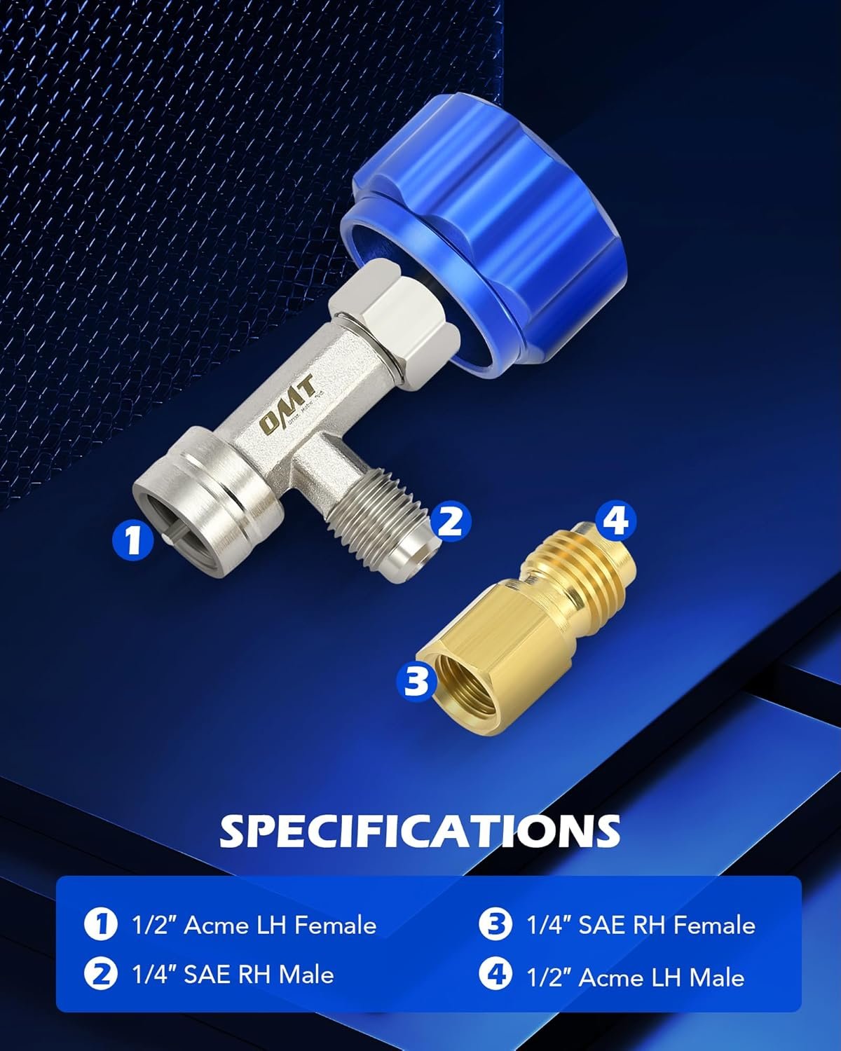 Orion Motor Tech R1234yf Can Tap Valve, Self Sealing R1234yf Refrigerant Dispenser HVAC Tool with 1/4" and 1/2" Hose Adapters for Refilling Automotive SUV Truck Car AC Air Conditioning Systems
