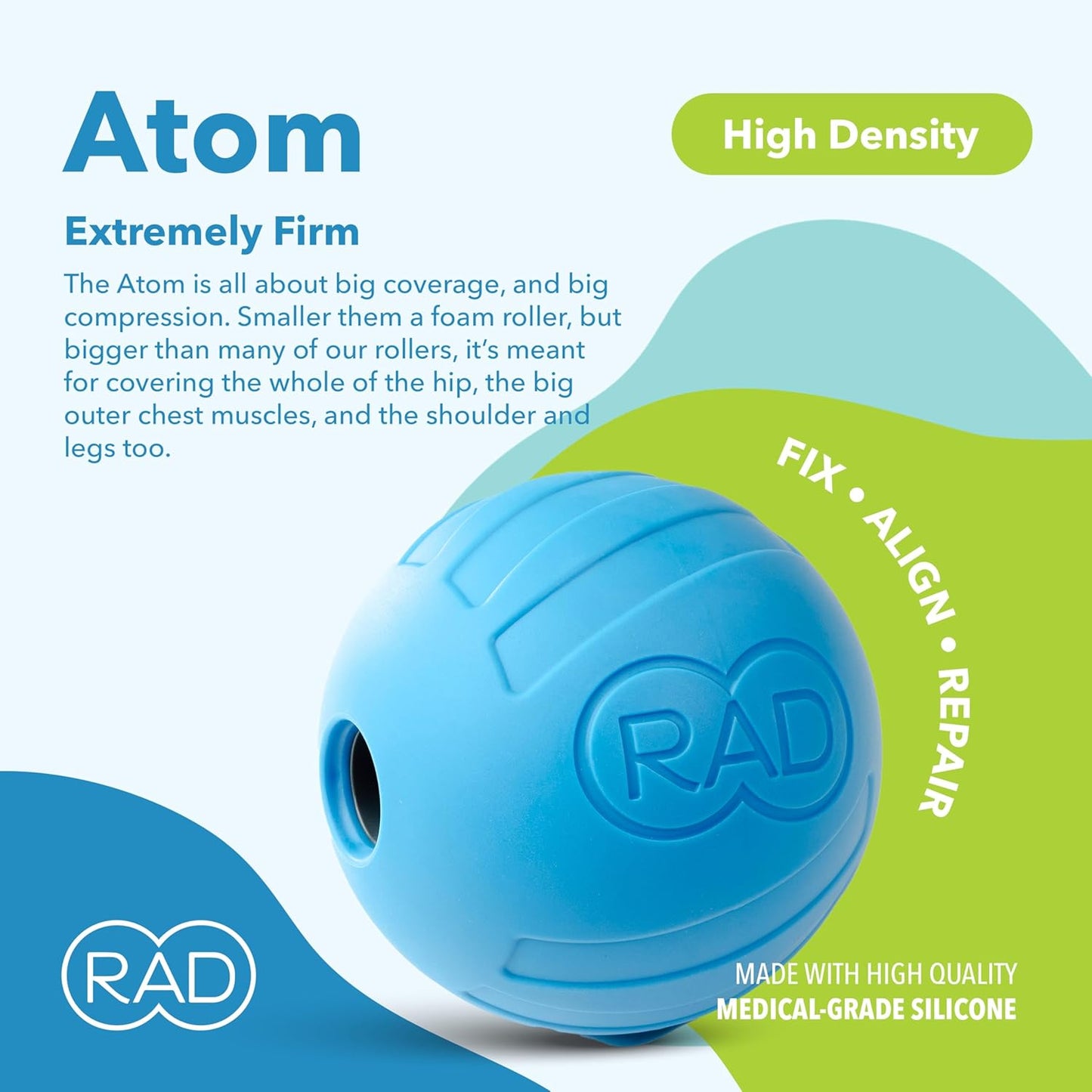RAD Atom I High Density Myofascial Release Tool I Self Massage Mobility and Recovery