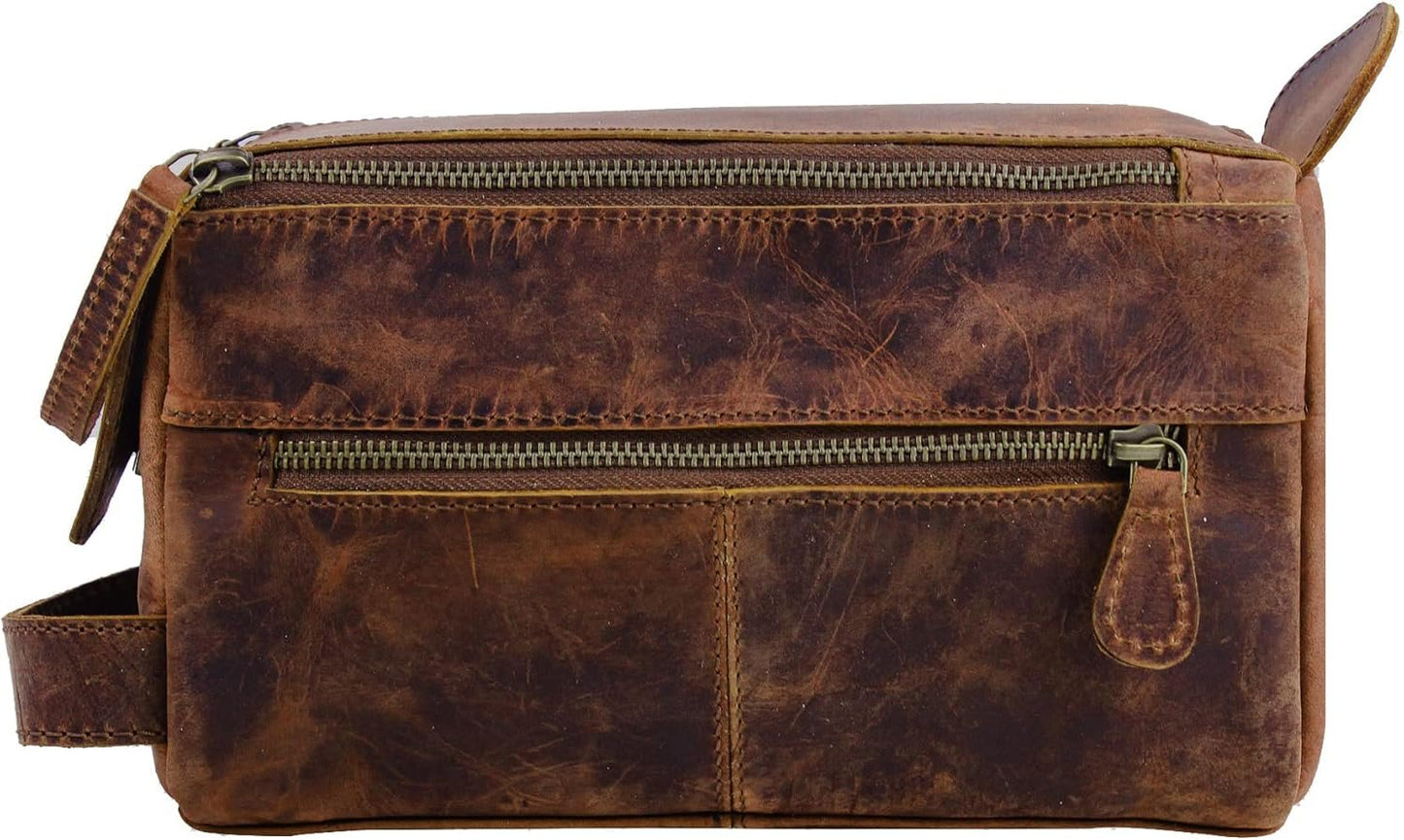 Toiletry Bag for Men Dopp Kit genuine Buffalo Leather Toiletry Bag Case for Women Travel Accessories for Men Women Travel Makeup cosmetic Bag Travel Essentials Organizer Leather Travel Toiletries Bag