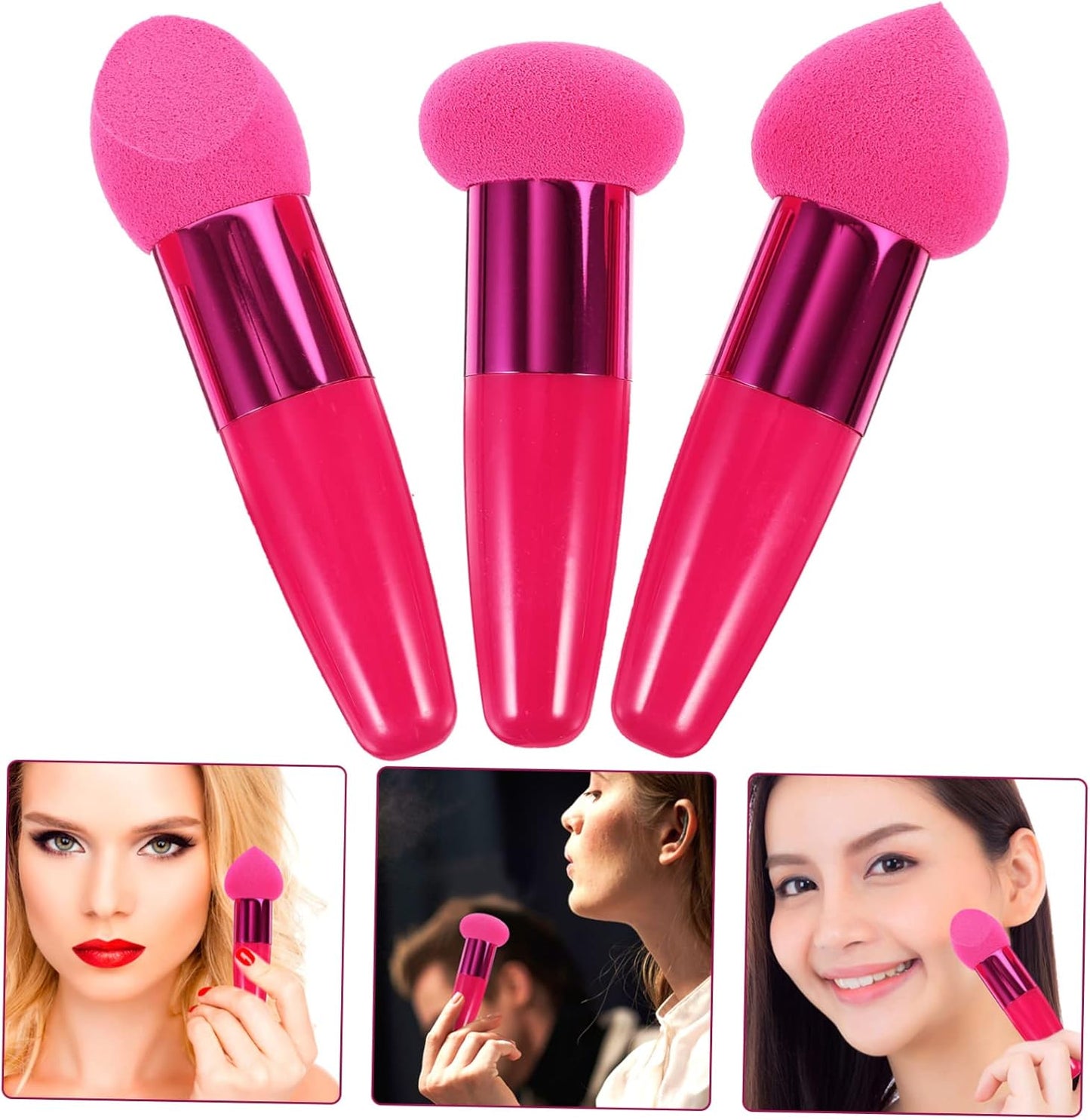 NULYLU Spugne Per Trucco Set Di 3 Pezzi Di Spugne Per Fondotinta Spugnette Per Make Up Accessori Per Trucco Femminile