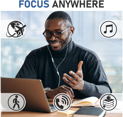 LUDOS FEROX Wired Earbuds in-Ear Headphones, Earphones with Microphone, 5 Years Warranty, Noise Isolation Corded for 3.5mm Jack Ear Buds for iPhone, iPad, Samsung, Computer, Laptop, Gaming, Sports