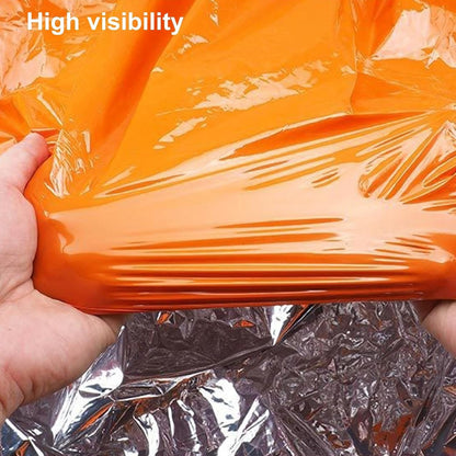 Wilitto Emergency Tent Portable Thermal Blanket Lifesaving Camping Equipment for Emergency Situations Portable Emergency Shelter Orange C