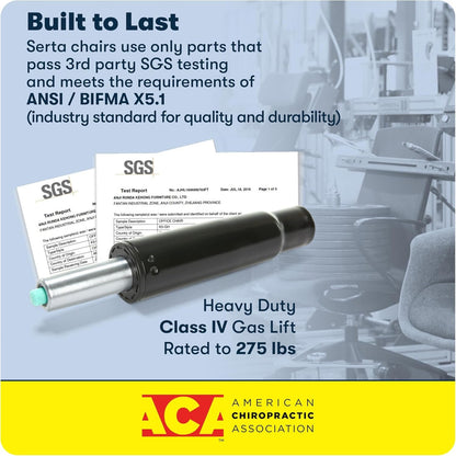 Serta Essentials Ergonomic Armless Low-Back Computer Swivel Task Chair, Faux Leather and Mesh, Black