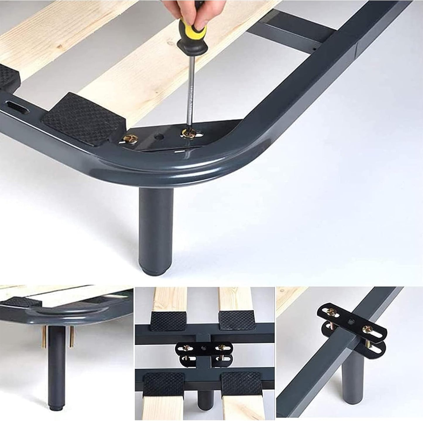Sqxaldm Adjustable Sofa Bed Legs 18-33 cm Legs for Slatted Base Metal Bed Feet Retractable Legs for Personal Furniture DIY Furniture Leg Colour: Black (2 Pieces)