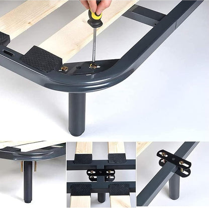 Sqxaldm Adjustable Sofa Bed Legs 18-33 cm Legs for Slatted Base Metal Bed Feet Retractable Legs for Personal Furniture DIY Furniture Leg Colour: Black (2 Pieces)