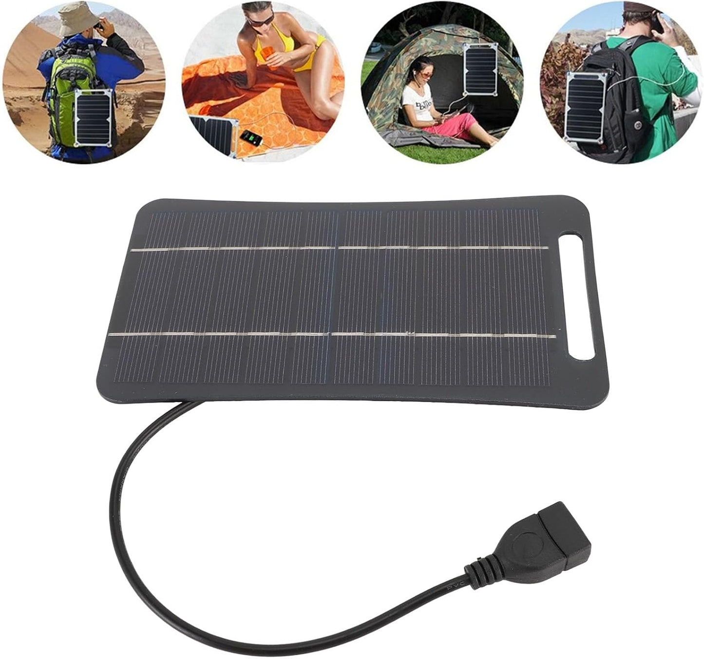 gernie Mini 5V 5W USB Solar Panel Charger for Cell Phone, Small USB Fan, Night Light, Water Pump, High Efficiency Monocrystalline Silicon